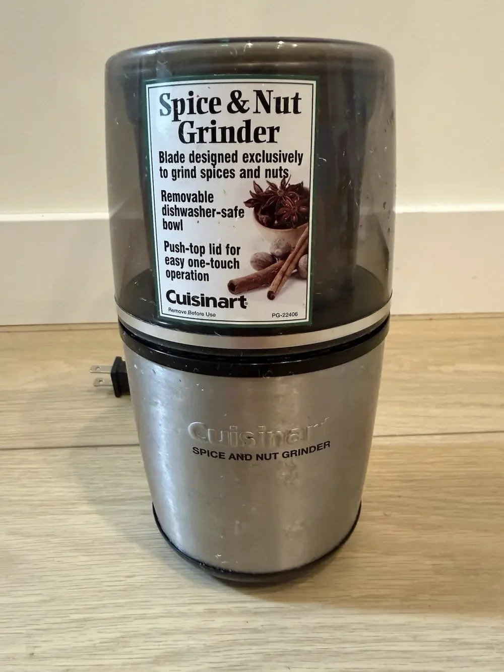 Cuisinart SG-10 Electric Spice & Nut Grinder Stainless Steel Heavy Duty Compact